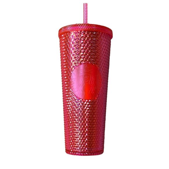 NWT Starbucks Rare Hot Pink Studded Tumbler - Picture 1 of 4